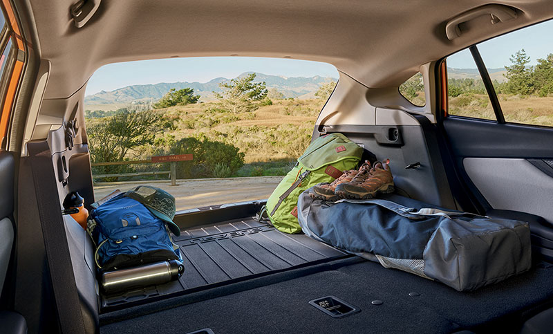 <b>Crafted for the capable</b><br><br>Easier than ever to pack up and go, the 2018 Crosstrek has more cargo room: up to 55.3 cubic feet with seats down.