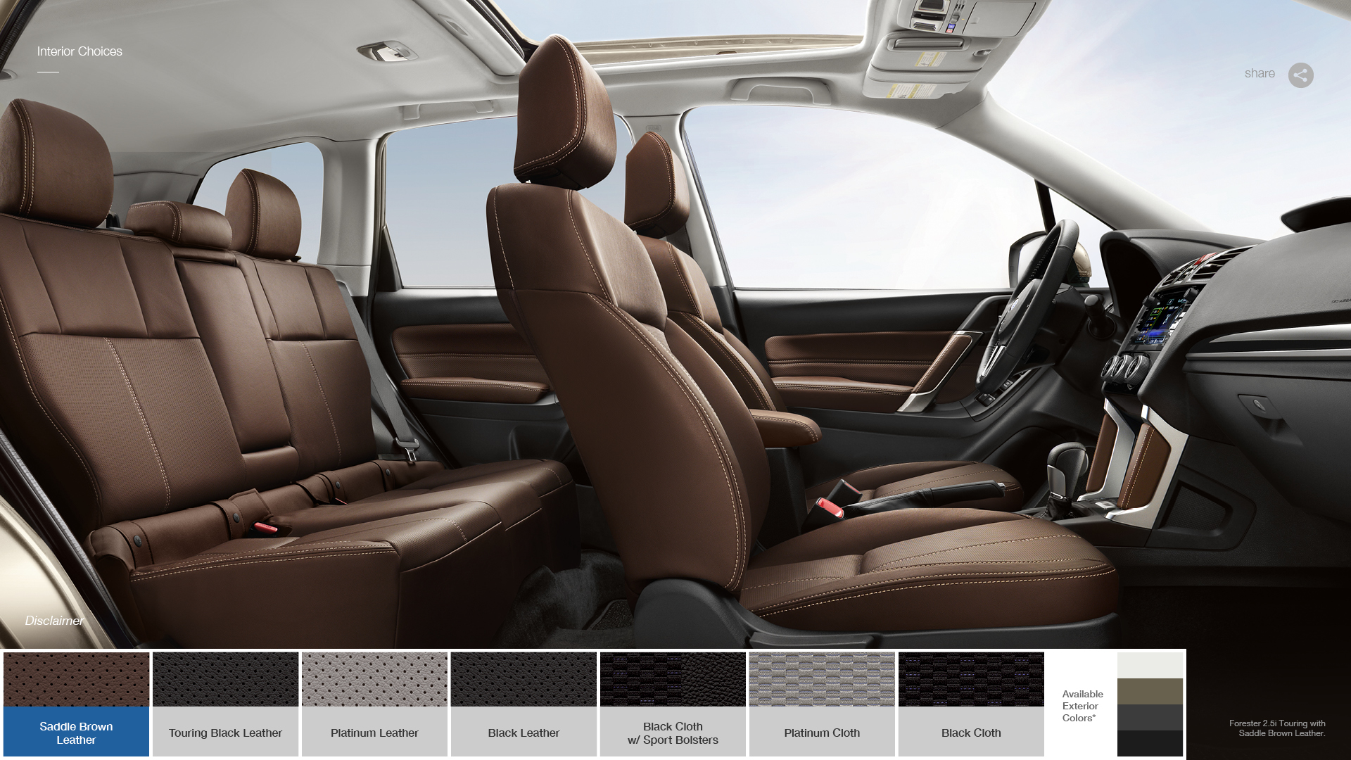 2018 Subaru Forester Interior Trims Leather Cloth Interior